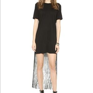 Raquel Allegra Black Fringe T Shirt Dress